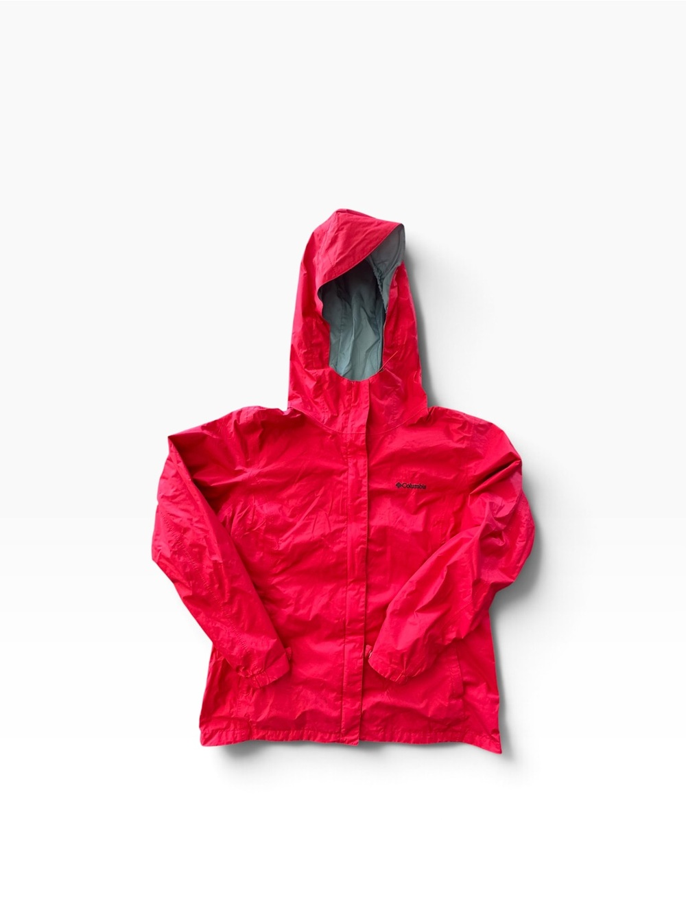 Columbia Women’s XL Pink Hooded Rain Jacket Lightweight Windbreaker